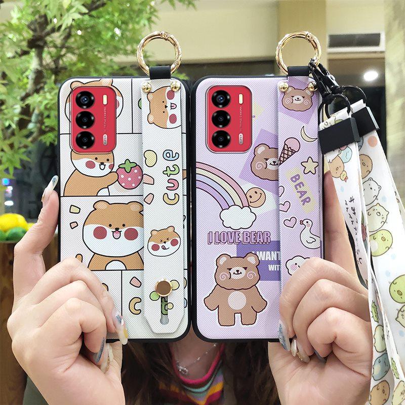Durable Ring Phone Case For ZTE Blade V40 Vita/A72 Anti-dust Fashion Design Anti-knock Phone Holder Waterproof Wristband