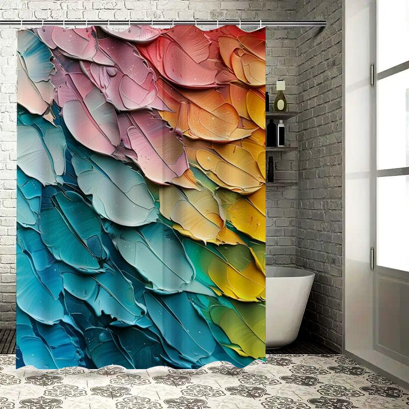 

Vibrant Floral Shower Curtain For Bathroom Decor Modern Style With Long Watercolor Design In Multicolors Perfect Gift Idea W60H190(CM)-1 Pcs
