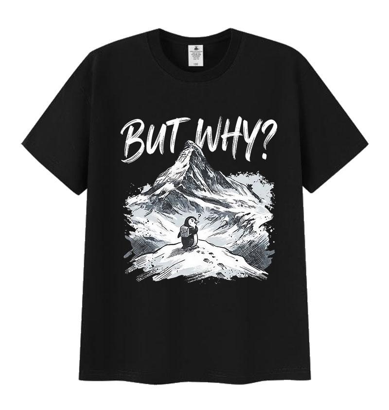 

But Why Penguin Meme Graphic T Shirts Funny Nihilist Hiking Humor Short Sleeve T-Shirt Men Women Vintage Oversized Cotton Tsh... S разноцветный