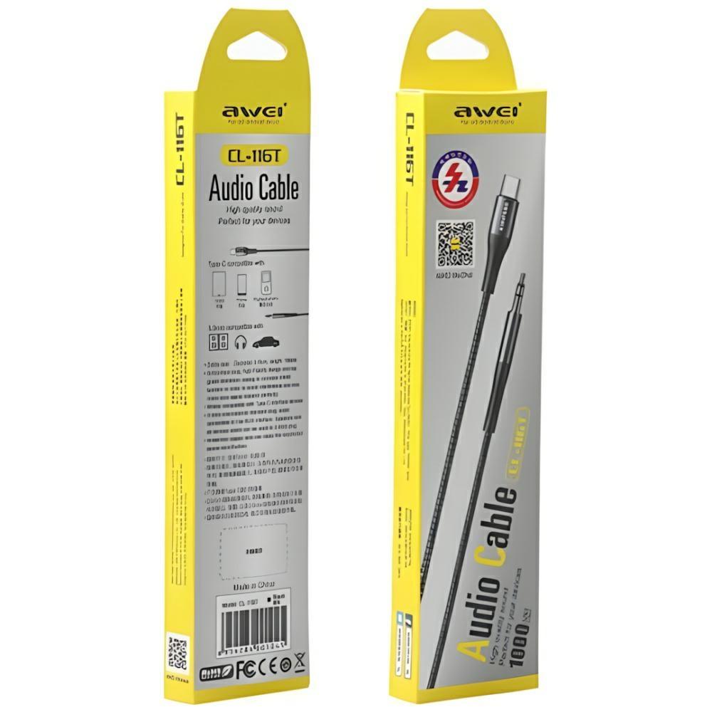 Adapter USB-C Do Jack 3.5 AWEI Czarny