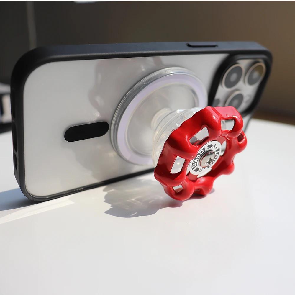 Valve Magnetic Folding Mobile Phone Grip Holder Socket Pocket Support for Magsafe IPhone Mac Safe Ring Finger Expanding Stand