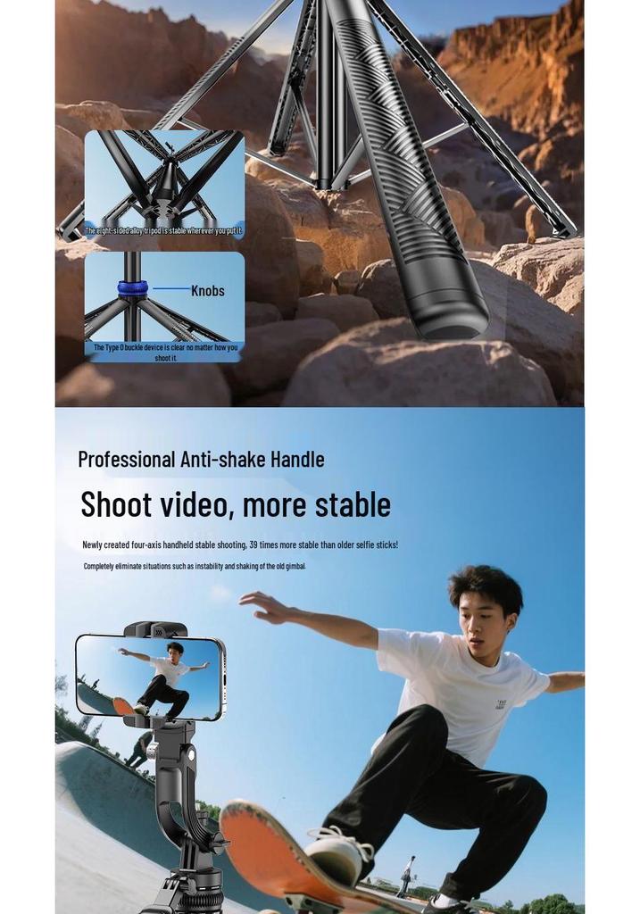 Bright Spot Extendable Selfie Stick & AI Tracking Phone Gimbal