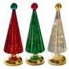 Glass Christmas Tree Small Tabletop Lighted Xmas Tree Figurine Battery Operated Mini