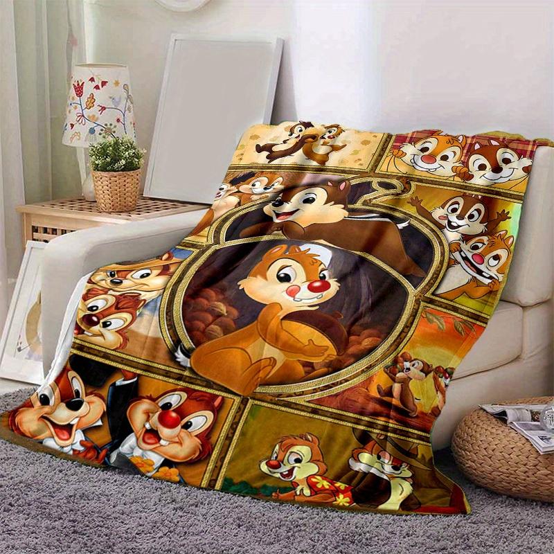 

1pc. Cute Chip and Dale Cartoon Print Blanket, Perfect for Home, Office, Outdoor Use or as a Gift (80x120 cm) 130x150cm