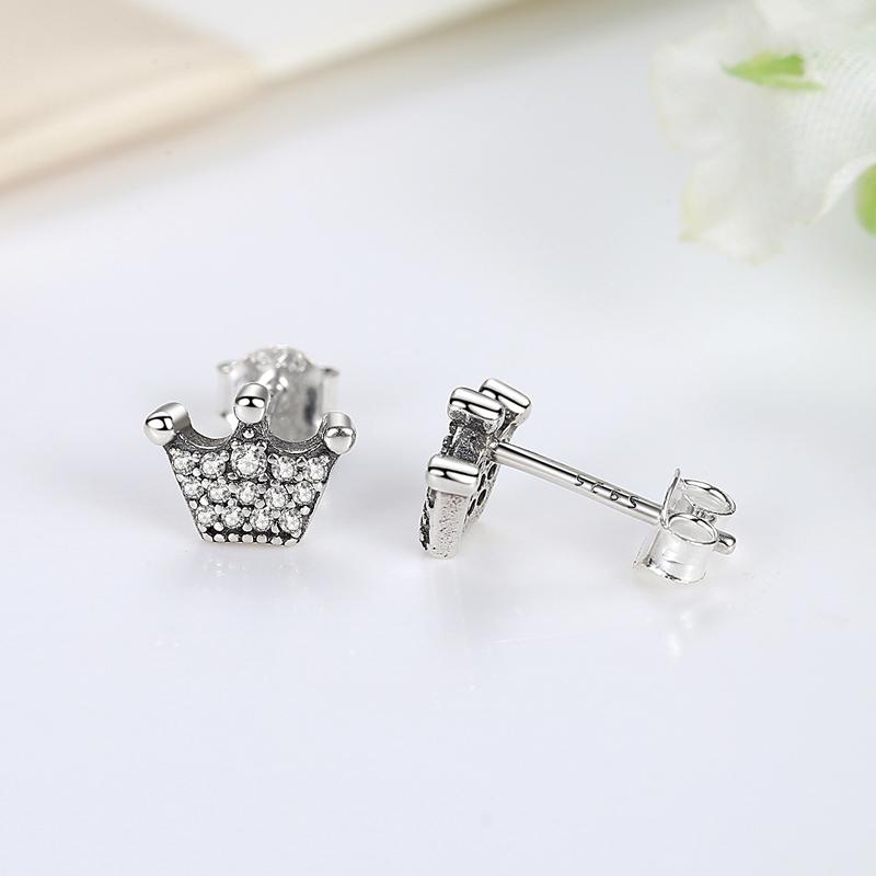Original 925 Silver Earrings Infinity Love Heart Piercing Crystals Stud Earings For Women Birthday Gift Luxury Jewelry