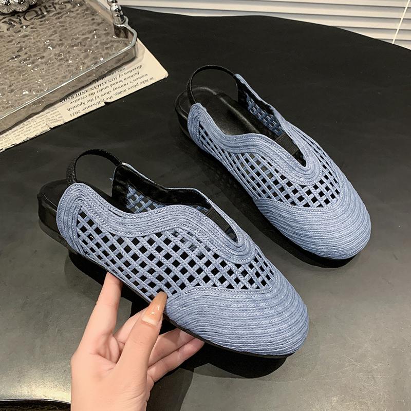 

Fashion Flats Women s Sandals Summer Designer Shoes Fashion Dress Woman Slippers 2025 Trend Walking Slides Casual Cozy Chaussure Femme 40 синий