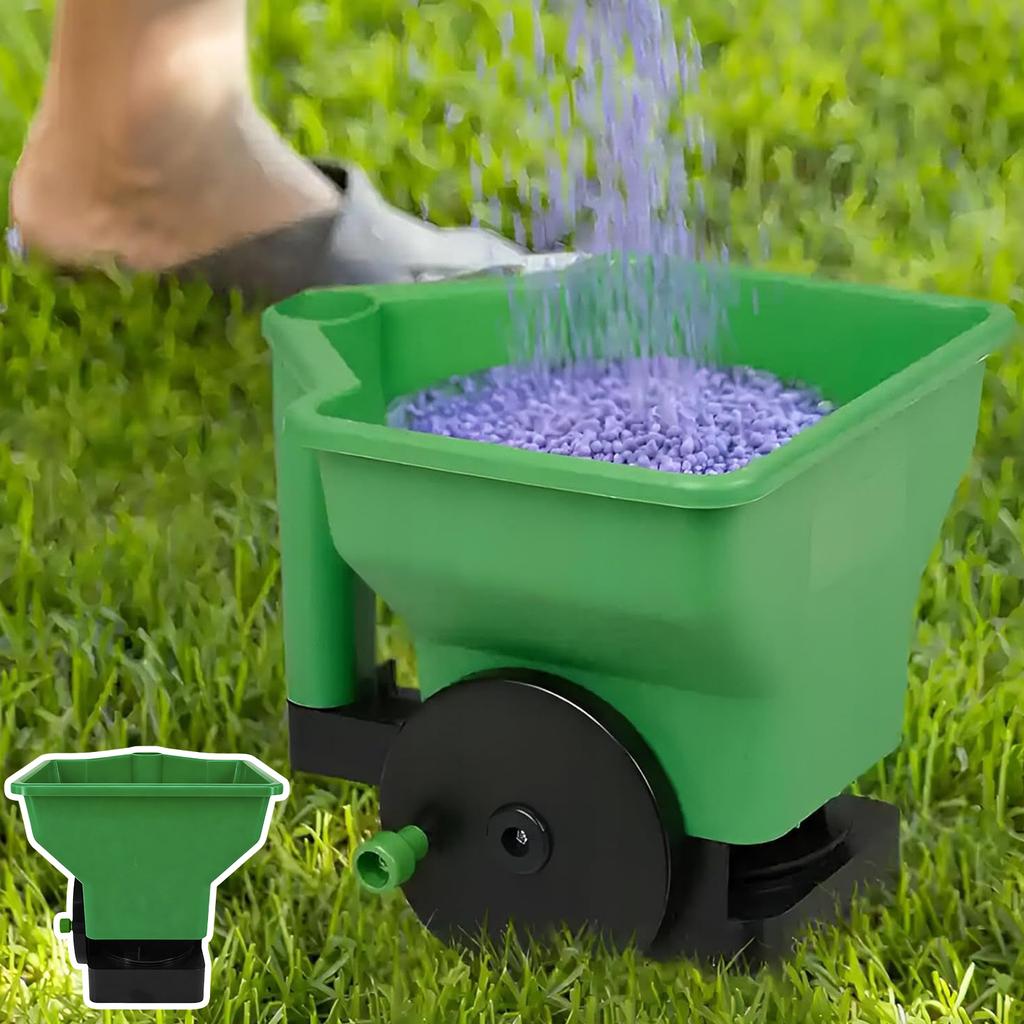 Handheld Lawn Spreader with Adjustable Crank Multi-Purpose Rotary Spreader for Grass Seed/Fertilizer/Ice Melt