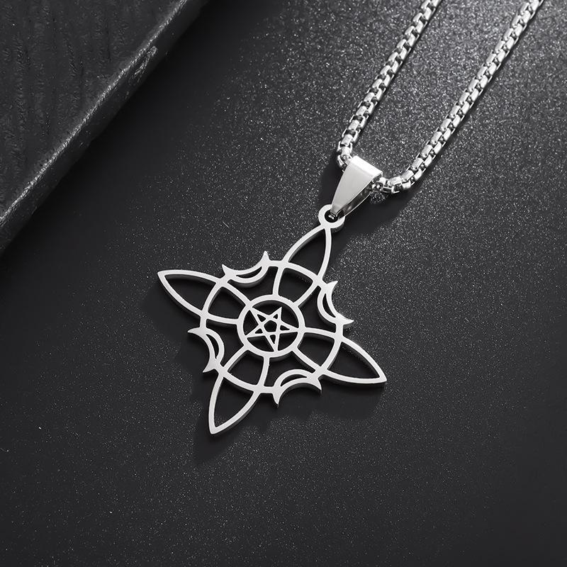 New Square Pendant Cross Pendant Necklace Irish Combination Gold Trendy Necklace Decoration