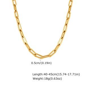 Chunky Statement Chain Necklace, Bold Link Stainless Steel Water Resistant Gold Plated Wholesale Necklace For Women Gift