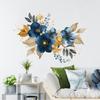 Creative Blue Flower Wall Stickers Self Adhesive Peel and Stick Decor for Living Room Bedroom Hallway Home Interior Decoration