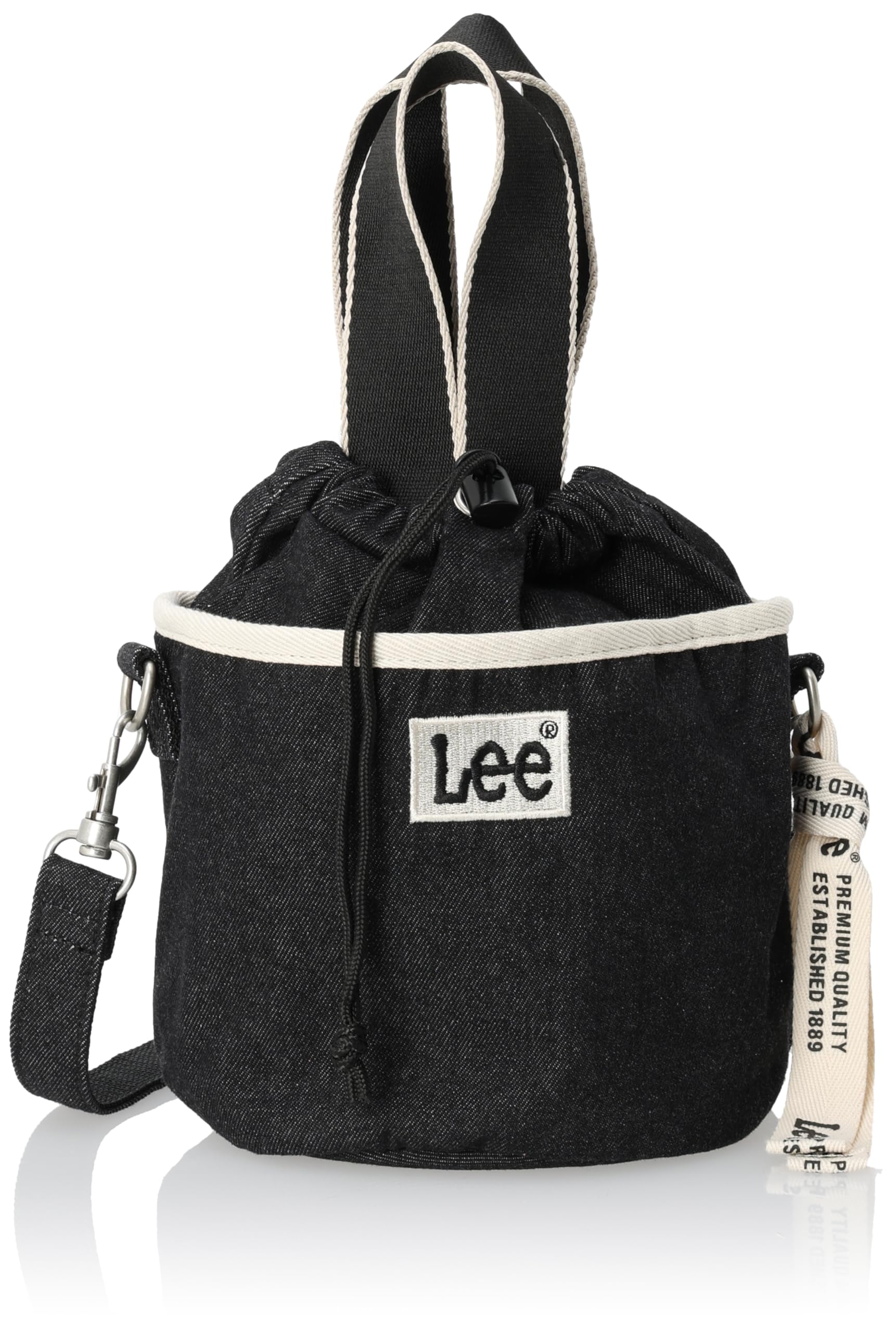 

LEE LIFE Thick Cotton Canvas Mini Pouch, 2-Way Shoulder Lunch Bag, Perfect for Commuting, School, and Leisure, Black, 320-1310