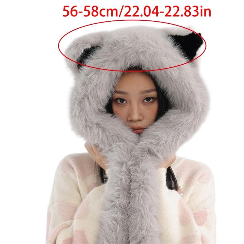 Thicken Warm Scarf Hat Lovely Foxs Ears Women Hat Outdoor Earflap Children Hat for Winter Warmth and Fashionable Look
