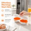 Food Grade Microwave Egg Poacher with Lid Heat Resistent Microwave Egg Steamer Quick Heating Double Cup Egg Cooking Tools
