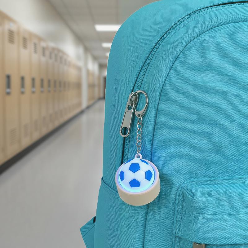 Mini Led Glowing Soccer Keychain With Colorful Lights Durable Metal Hook Perfect For Bag Decor Football Fans Gifts
