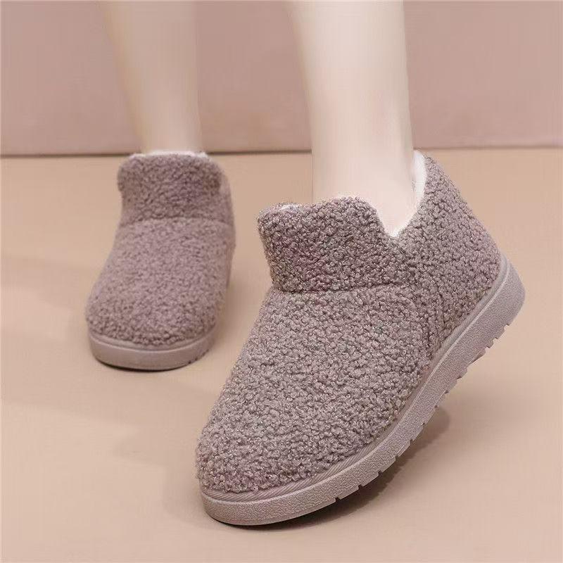 Winter velvet new women's cotton shoes soft sole comfortable fluffy shoes casual snow boots thickened warm shoes