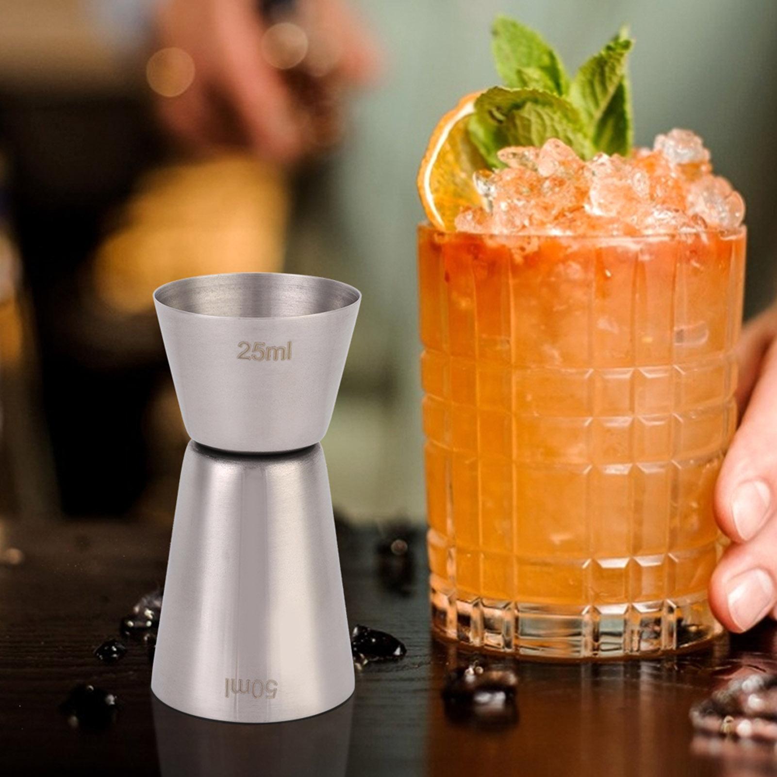 

304 Stainless Steel Wine Tool Measuring Cup Double Cocktail Jigger for Bar (50 25cc) L 120x60x0.3cm / 47.2x23.6x0.1in