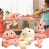 Adorable Pink And White Stuffed Bunny Toy For Girls Plush Rabbit Doll With Long Ears