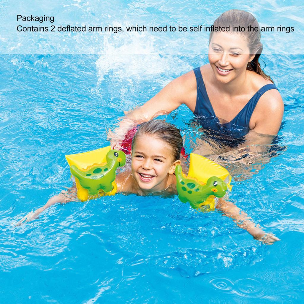 2 PCS Children Swimming Arm Rings Dinosaur Shape Inflatable Float Arm Circle Baby Swimming Training Tools