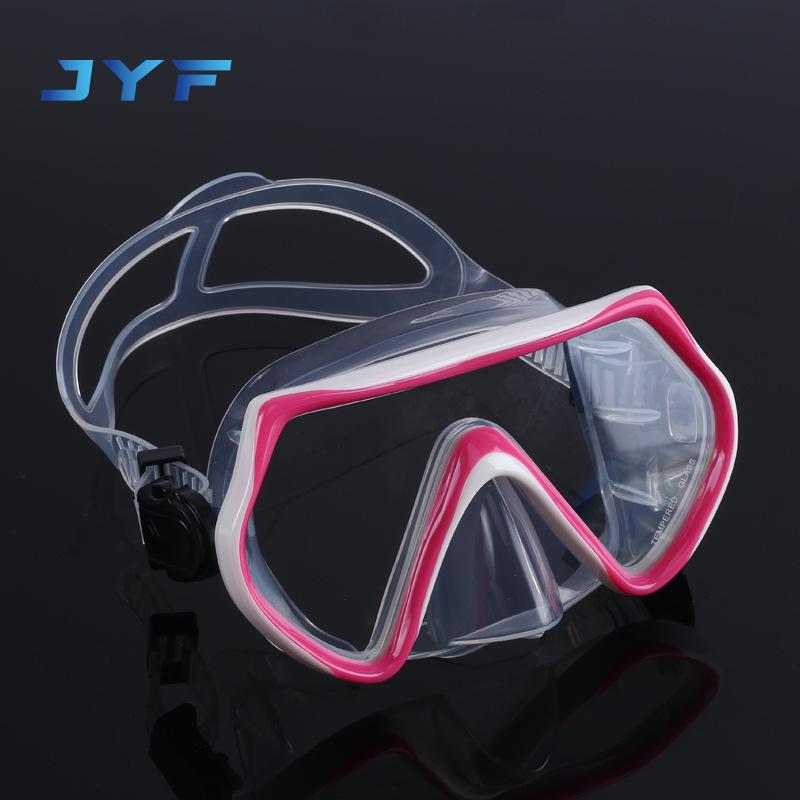 JYF Brand Fashion Frameless Dive Mask Blue Single Lens Diving Mask Scuba Dive Mask L розовый