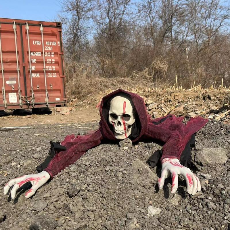 Halloween Horror Skull Crawler Floor Prop Scary Decor Haunted House Bar Party Prank Scene