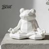 Easy Care Frog Faceted Nordic Sculpture Printed 3D Sculpture Yoga Meditating Figurine Style Desk Decor Sit in Meditation Statue