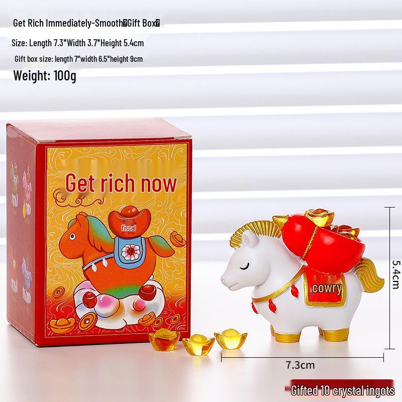 Guochao Year of the Horse Desktop Ornament: Zodiac Horse Office Mascot & Creative New Year Gift