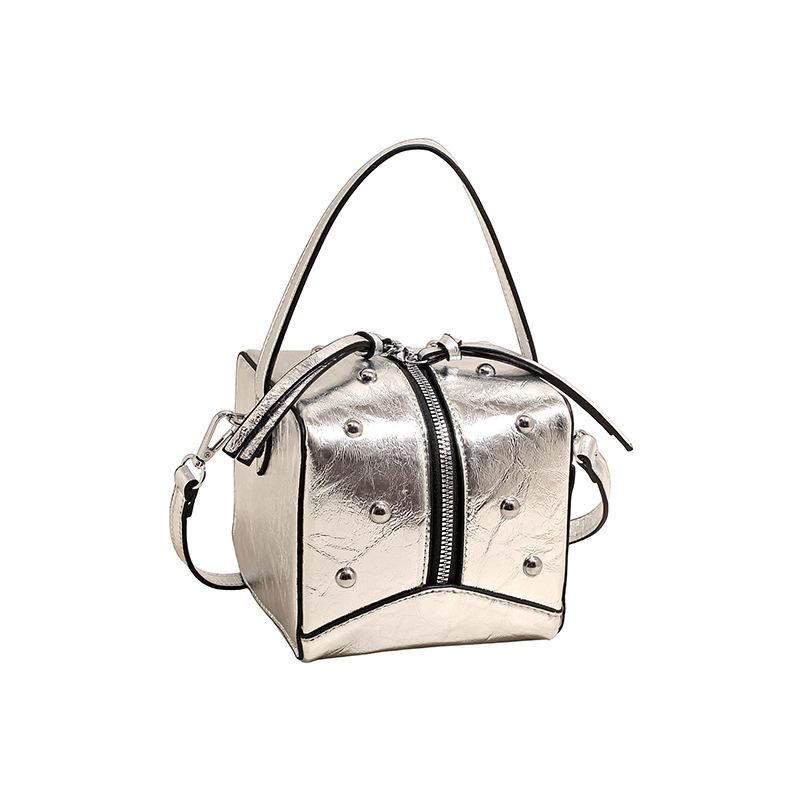 

Small Handbag Luxury Rivet Studded Shoudler Bags For Women 2026 Mini Crossbody Bag Classic PU Handle Tote Fashion Day Clutch