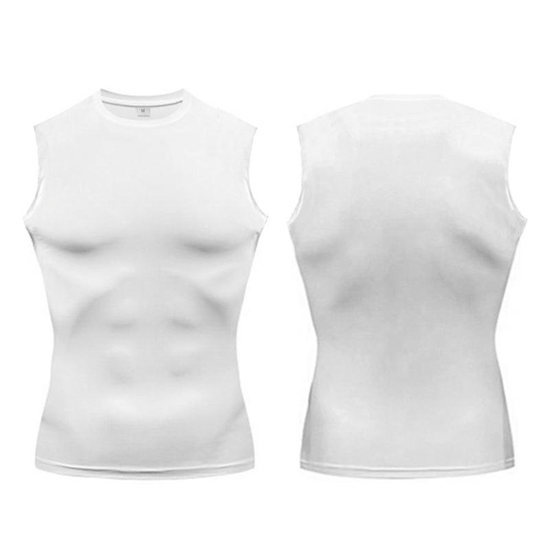 

Muscleguys Compression Shirt Mens Gym Tank Tops Summer Fitness Clothing O-neck Sport Sleeveless T Shirt Elastic Bodybuilding Running Vest XXL белый