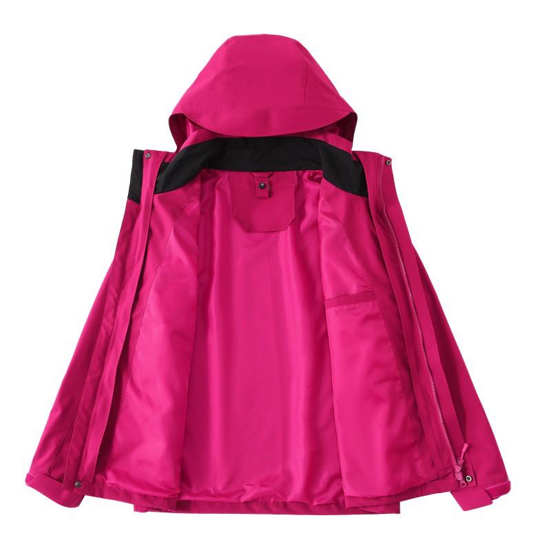 Womens 2-in-1 Detachable Hooded Jacket Outdoor Hiking Camping Trekking Warm Coat