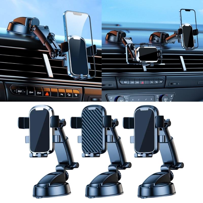Phone Mount for Car Stable and Flexible Suction Cup Dashboard Windshield Cellphone Holder Navigations Stand