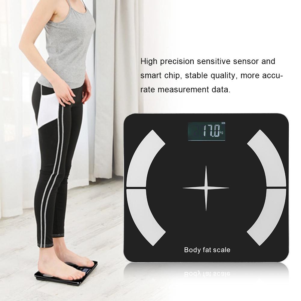 Báscula Bluetooth de Grasa Corporal LCD Digital Báscula de Baño de Peso con Aplicación para Smartphone
