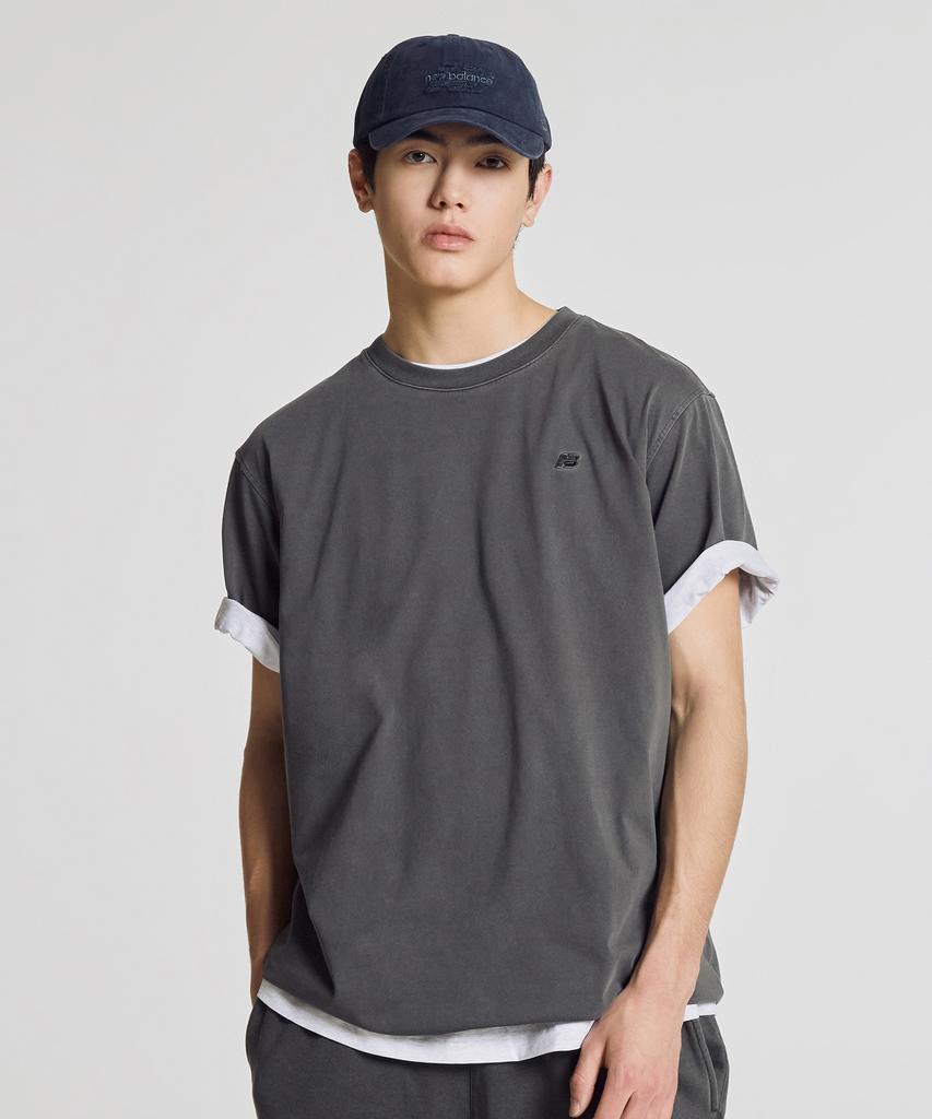 Nyuballanseu Nbneg31203 / Uni Essential Small Logo Short Sleeve T-Shirt (Charcoal)