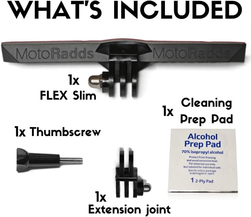 MotoRadds FLEX Slim Helmet Chin Mount Fits All Helmets GoPro Compatible Accessory - - [Genuine Product]