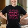 Mahjong With Mahgirls Shirt, Pink Bow Mahjong Tee, Coquette Girls Game Night Top