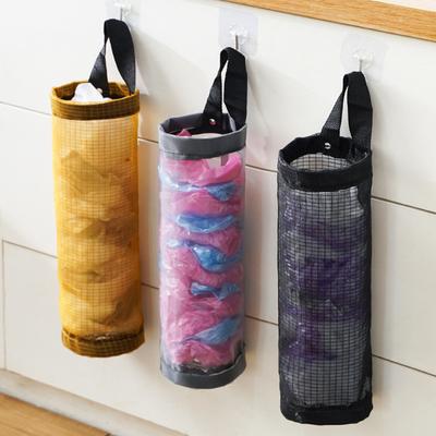 Home Grocery Bag Wall Mount Storage Bag Holder Dispenser Plastic Hanging Storage Trash Garbage Bag Kitchen Storage Organizer