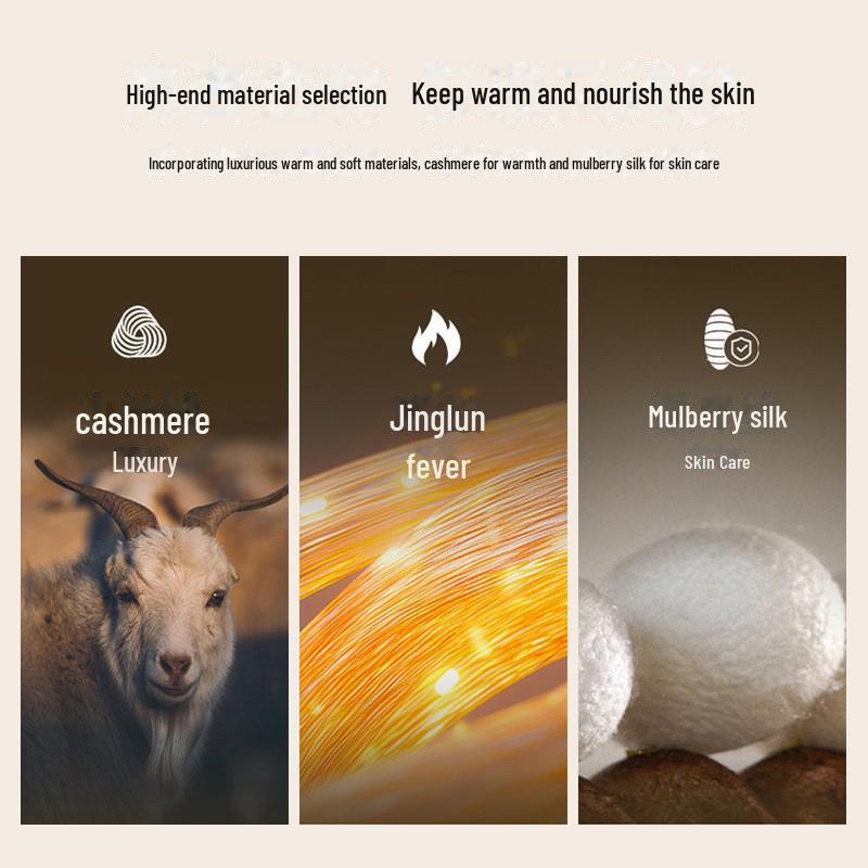 Dětská kašmírová hedvábná termoprádlová souprava pro chlapce a dívky - Podzim/Zima Top s kulatým výstřihem a kalhoty