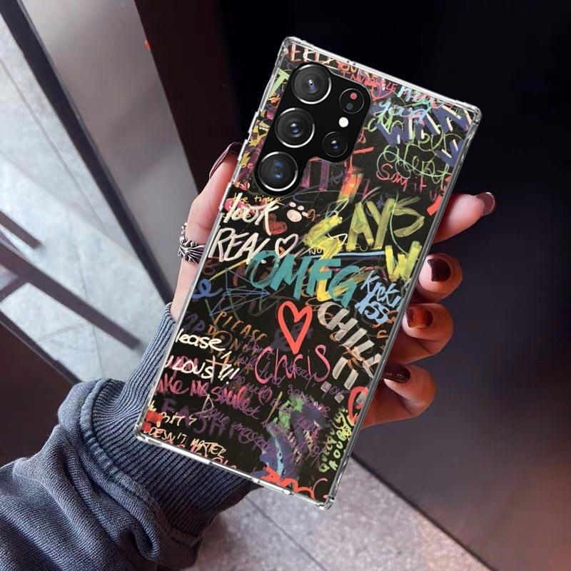 Graffiti Fashion Cool Phone Case For Samsung Galaxy S23 S24 S25 Edge S26 Ultra S22 + S21 Plus S20 FE Cover Silicone Print Shell