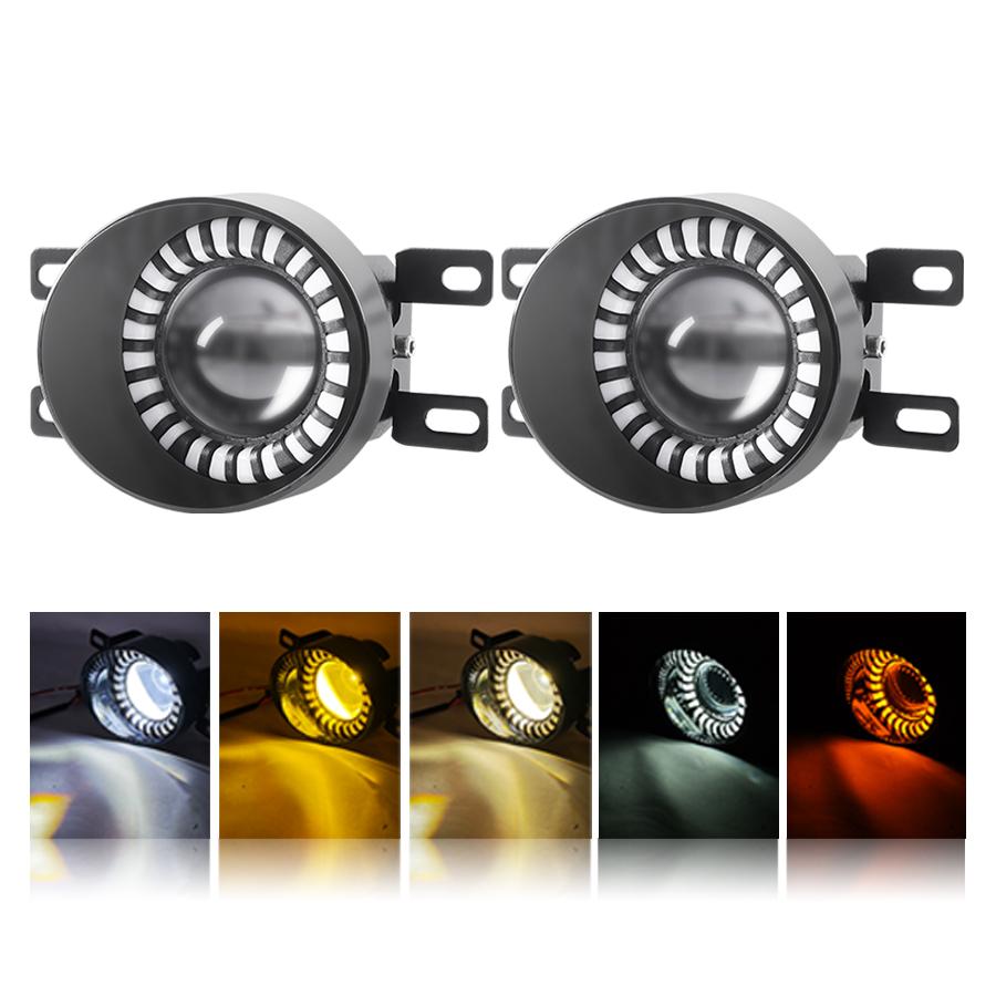 

Белые янтарные ДХО светодиодные противотуманные фары 3-дюймовый линзовый проектор светодиодная фара для вождения ходовые огни сигнальная лампа линза противотуманная фара ближний/дальний свет прожектор