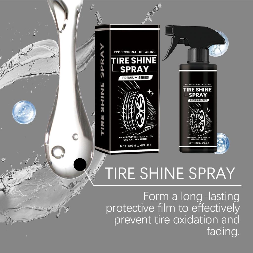 Reifenglanzspray (120 ml); Rad Reifen Glanz Wartung Reinigung Polieren Beschichtung Flüssiges Beschichtungsmittel; Geeignet für Autos, LKWs, SUVs, Wohnmobile usw.