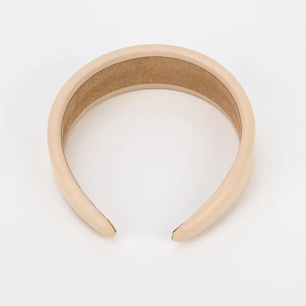 Thick beige leather headband