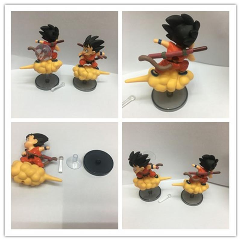 8cm Anime Dragon Ball Cute Childhood Flying Son Goku on Somersault Cloud Goku Creative Model Car Ornaments Doll Decoration Gift