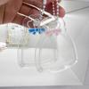 1Pcs Transparent Acrylic Diy Shaker Keychain Bowknot Decor Hanging Pendant For Handmade Craft Decoration