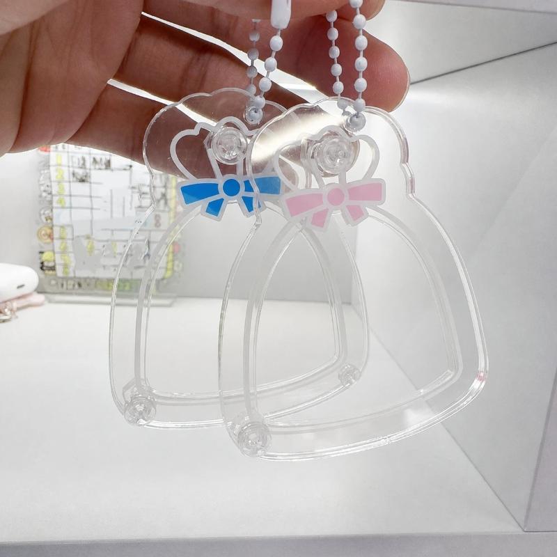 1Pcs Transparent Acrylic Diy Shaker Keychain Bowknot Decor Hanging Pendant For Handmade Craft Decoration