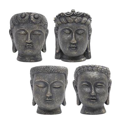 Buddha Head Resin Planter Modern Decorative Flowerpot Statue for Home Office Desktop Garden