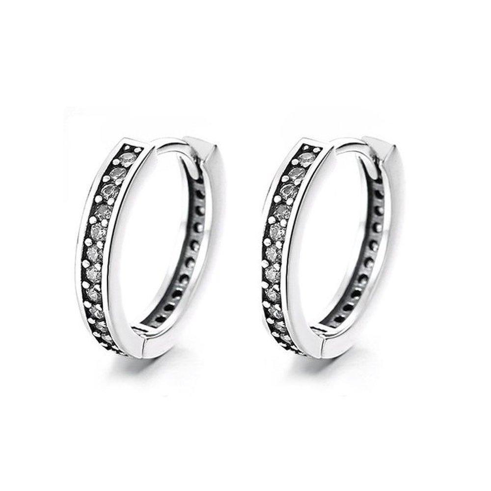 High-quality 925 silver earrings, white twinkle e017 ring earrings (Wfgjeqv)