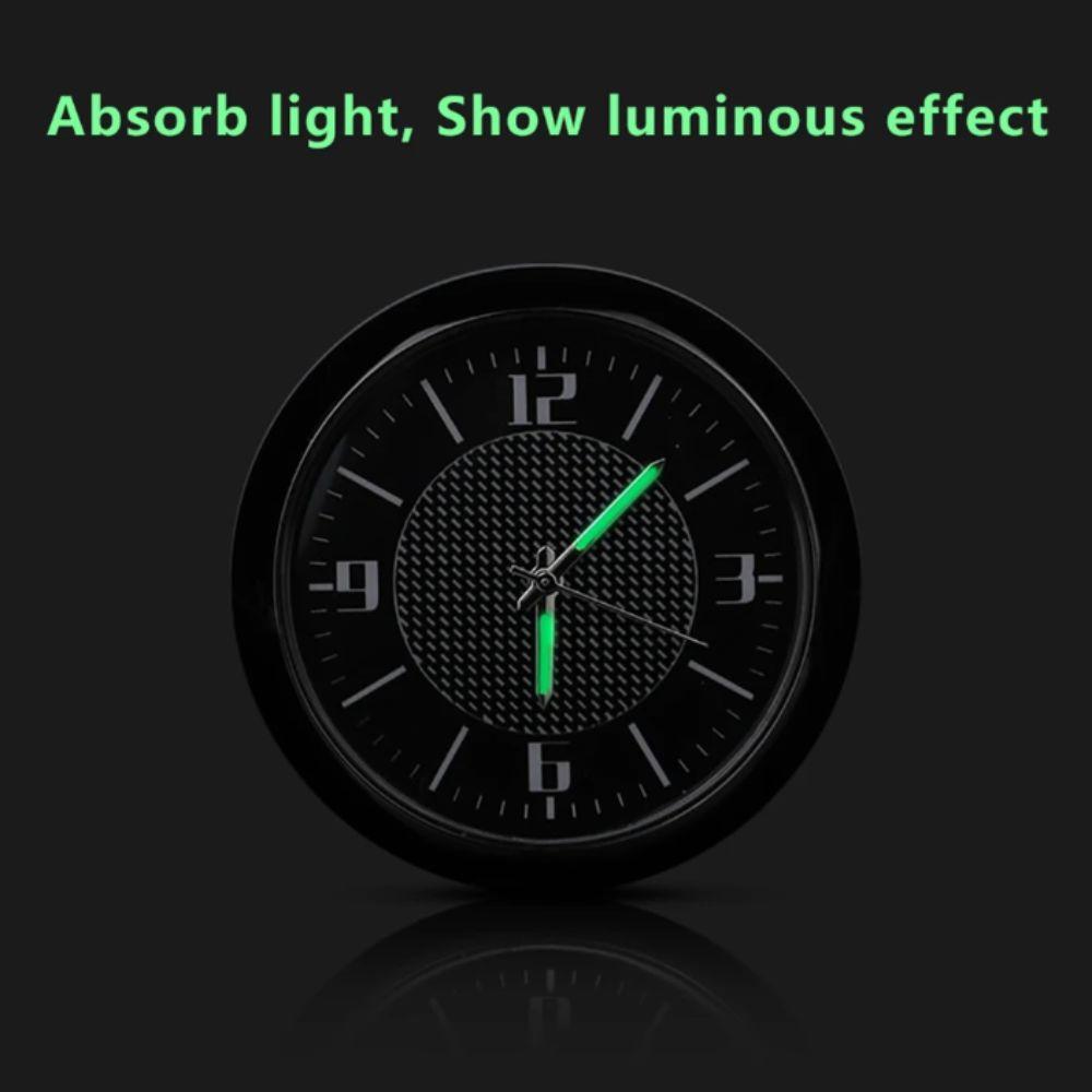 Mini velikost do auta Kulatý design Quartzové hodiny Mechanický styl Svítící hodiny Větrací otvor klimatizace