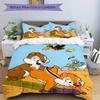 3pcs Weeding Chip & Dale Design Bedding Set Includes 1 Quilt Cover and 2 Pillowcases, Comfortable Bedding with Stylish Design for Bedroom.S093