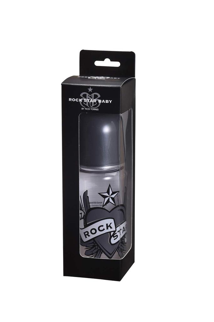 Babynova Rockstar Baby Polyamide Baby Heart Wings Ages 0 Months and 300ml Bottle, & Monotone, Up, Polyamide,