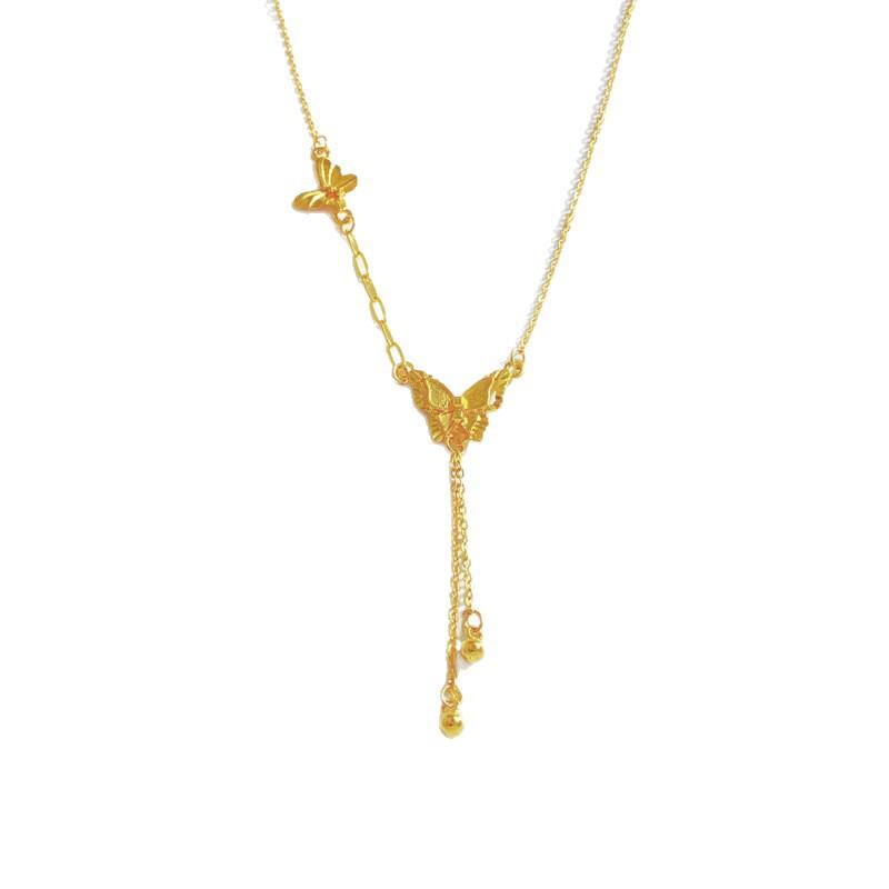 Elegante Quasten-Halskette mit Schmetterling: Glänzendes Luxusdesign für Frauen