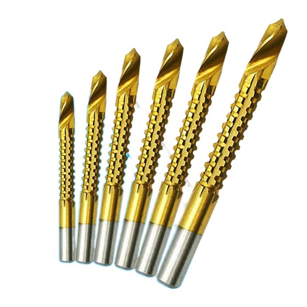 6Pcs/Set 3-8mm High Speed Steel Drill Bit Woodworking Tools Serrated Twist Drill Bit